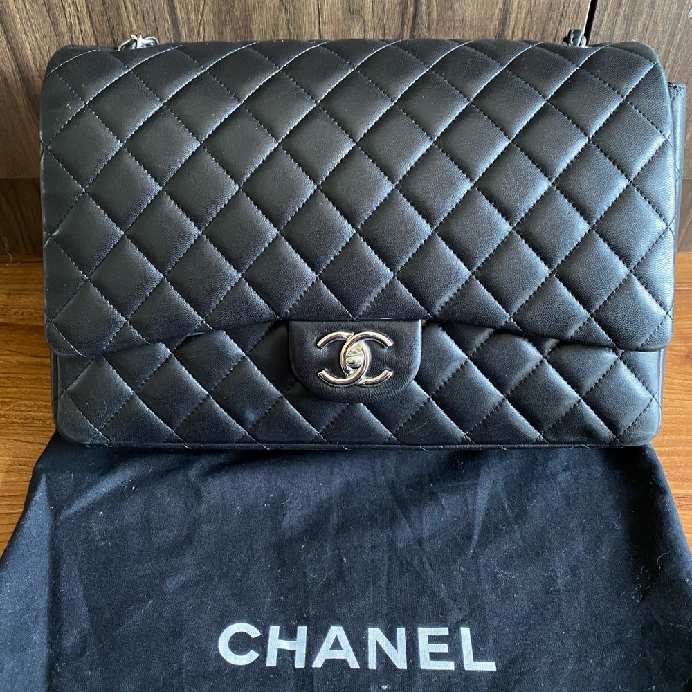Chanel lamb skin maxi classic flap